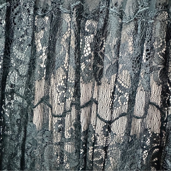 BCBGMaxAzria Lingerie Lace Overlay Dress 4 Black Whimsigoth Fairy Grunge Party‎ - Picture 7 of 14